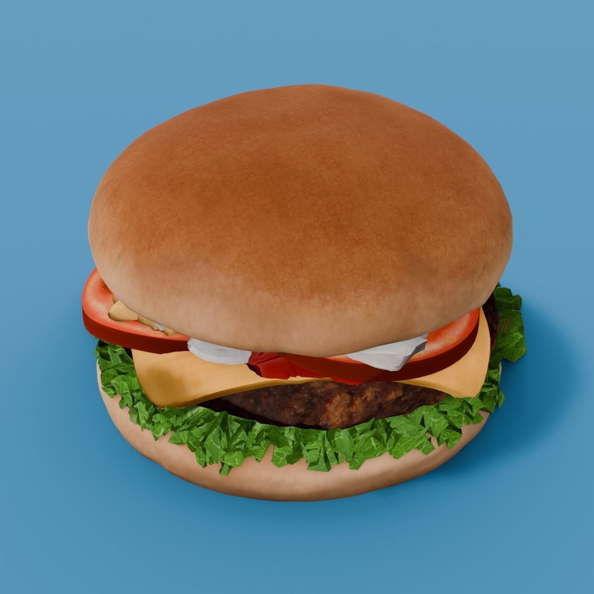 Cheeseburger 3D Model Low-poly 3D model_9