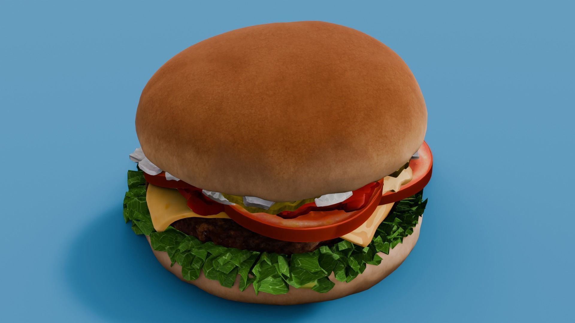 Cheeseburger 3D Model Low-poly 3D model_4