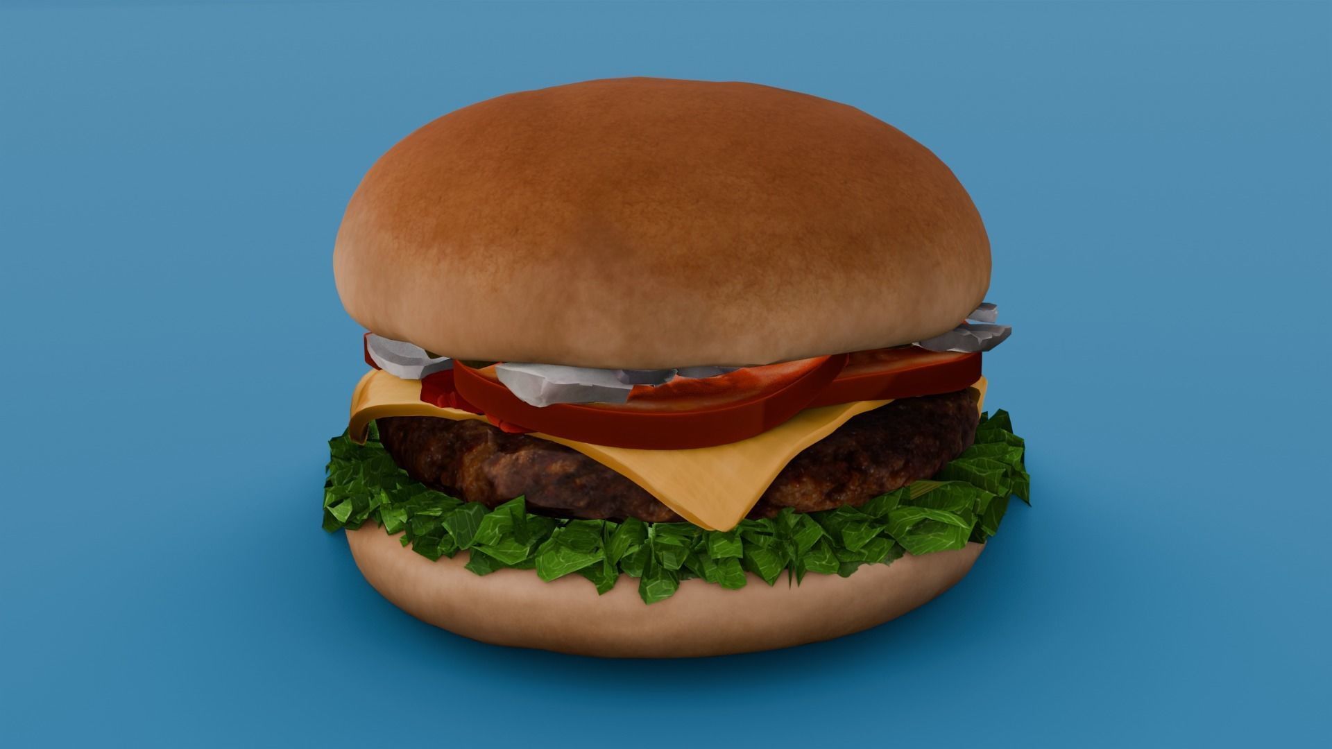 Cheeseburger 3D Model Low-poly 3D model_18