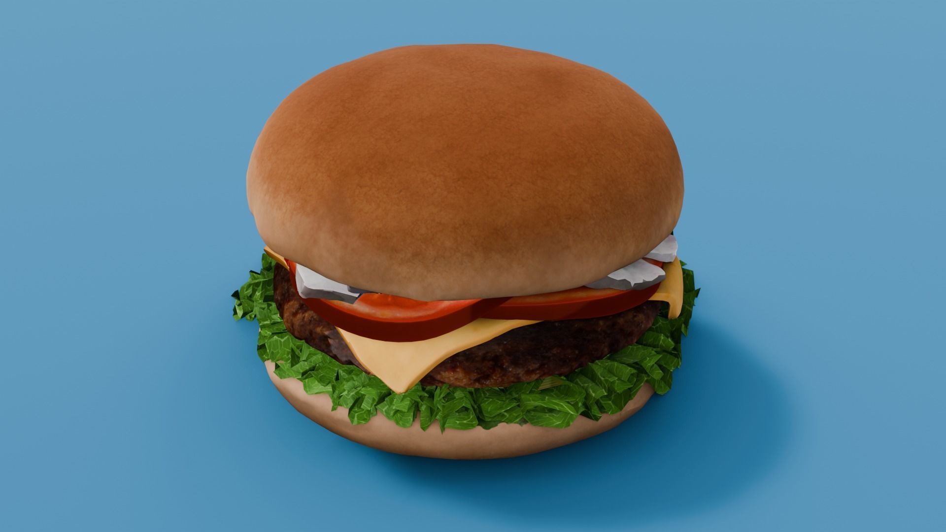 Cheeseburger 3D Model Low-poly 3D model_20