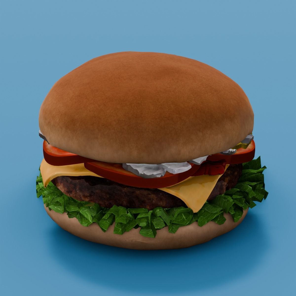 Cheeseburger 3D Model Low-poly 3D model_8