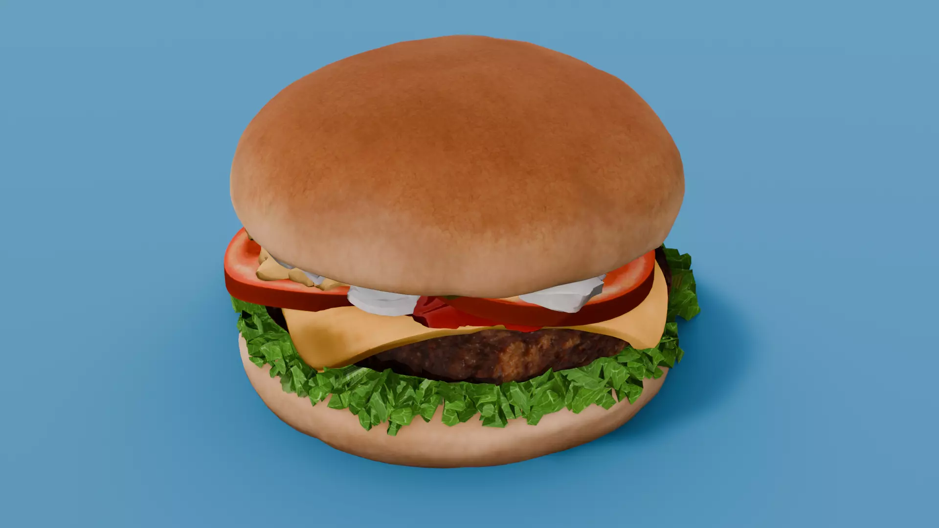 Cheeseburger 3D Model Low-poly 3D model_0