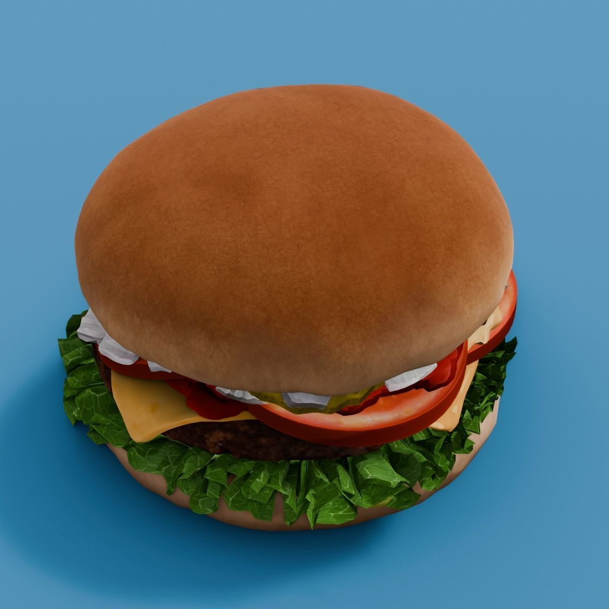 Cheeseburger 3D Model Low-poly 3D model_10