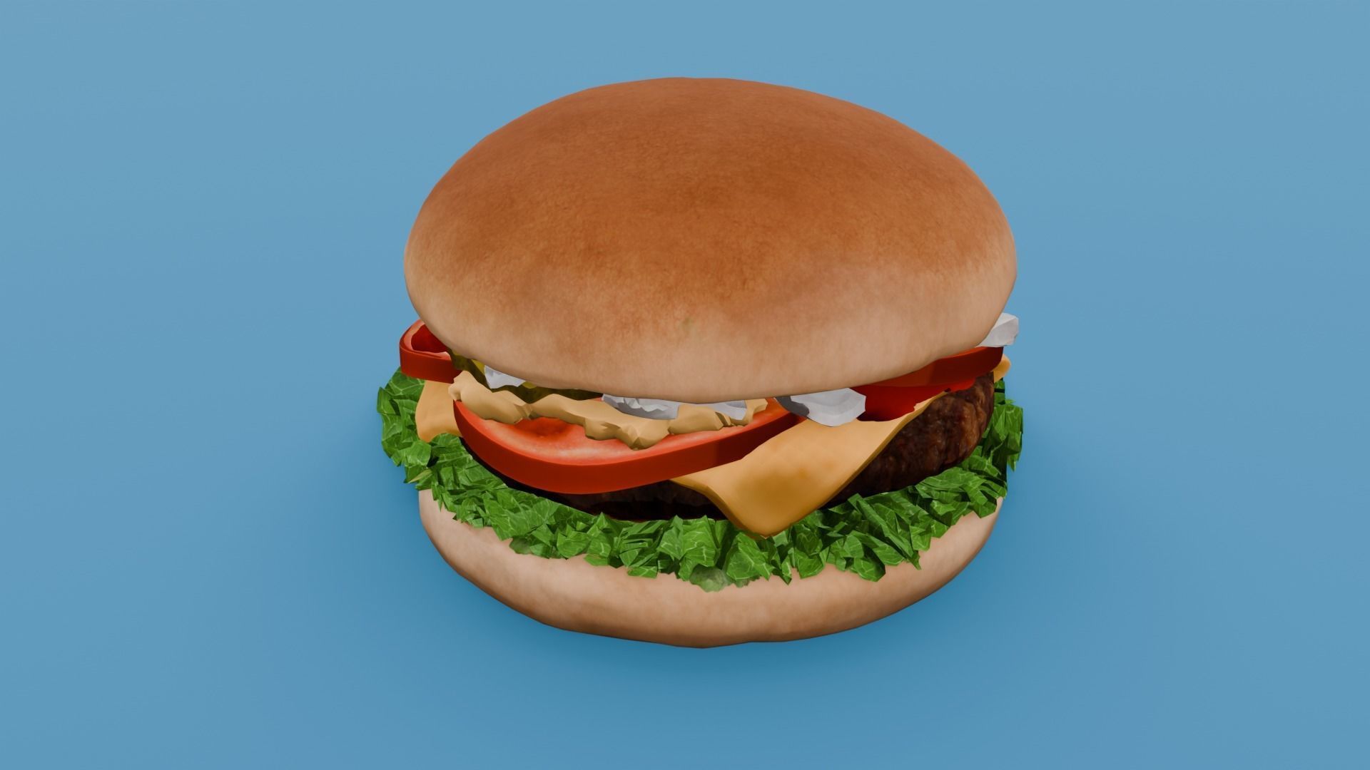 Cheeseburger 3D Model Low-poly 3D model_19