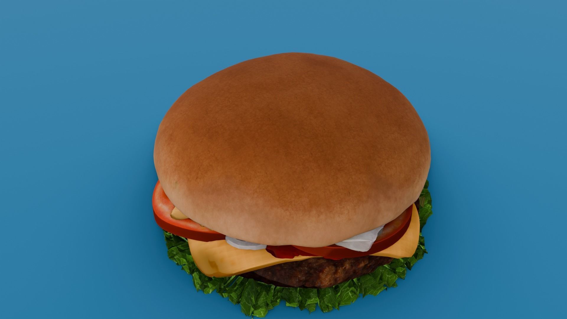 Cheeseburger 3D Model Low-poly 3D model_3