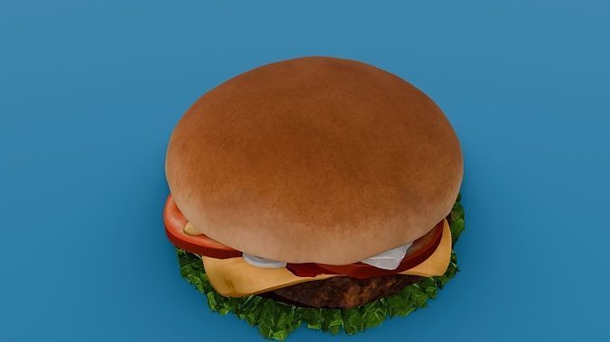 Cheeseburger 3D Model Low-poly 3D model 4