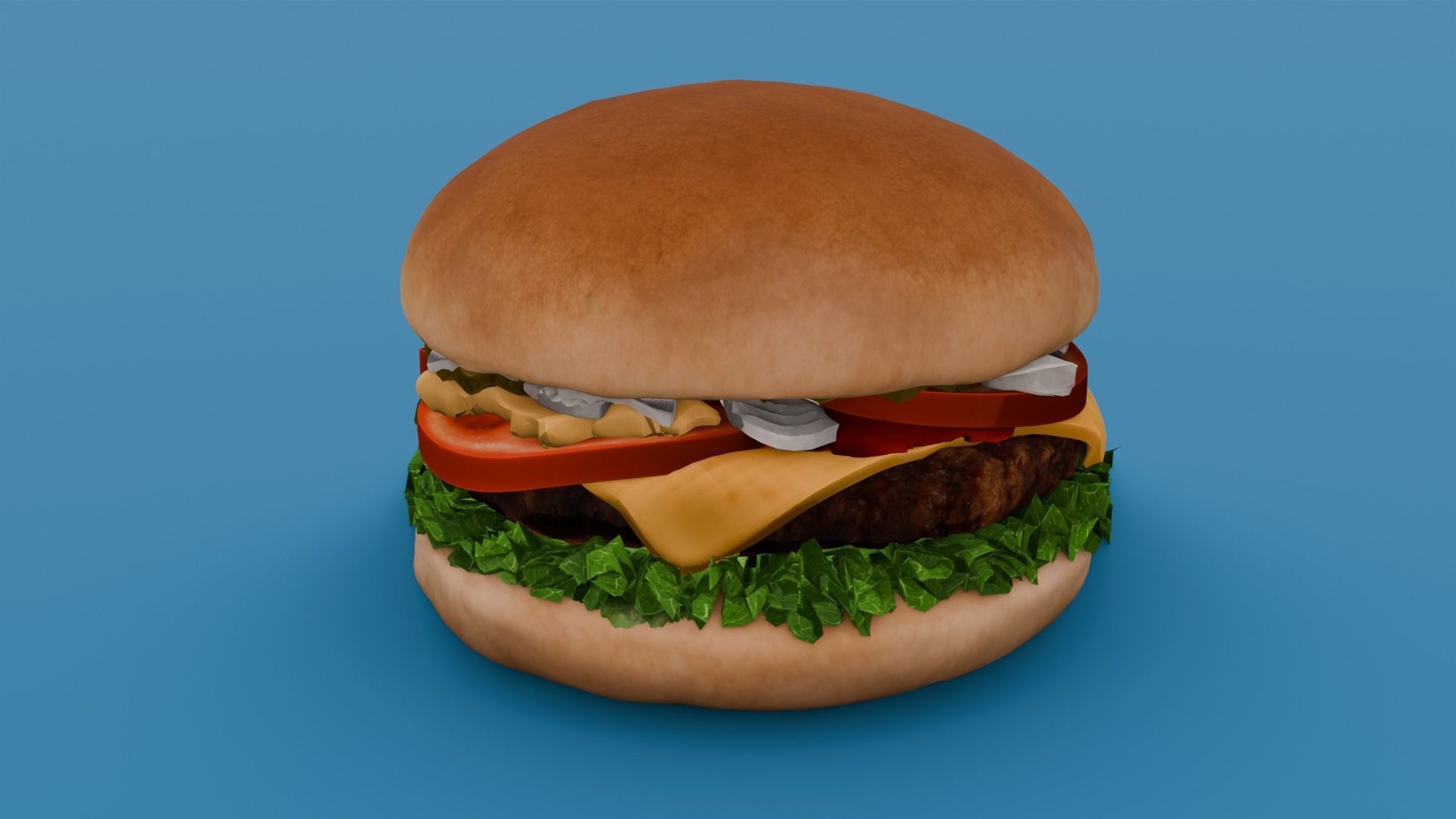Cheeseburger 3D Model Low-poly 3D model_11