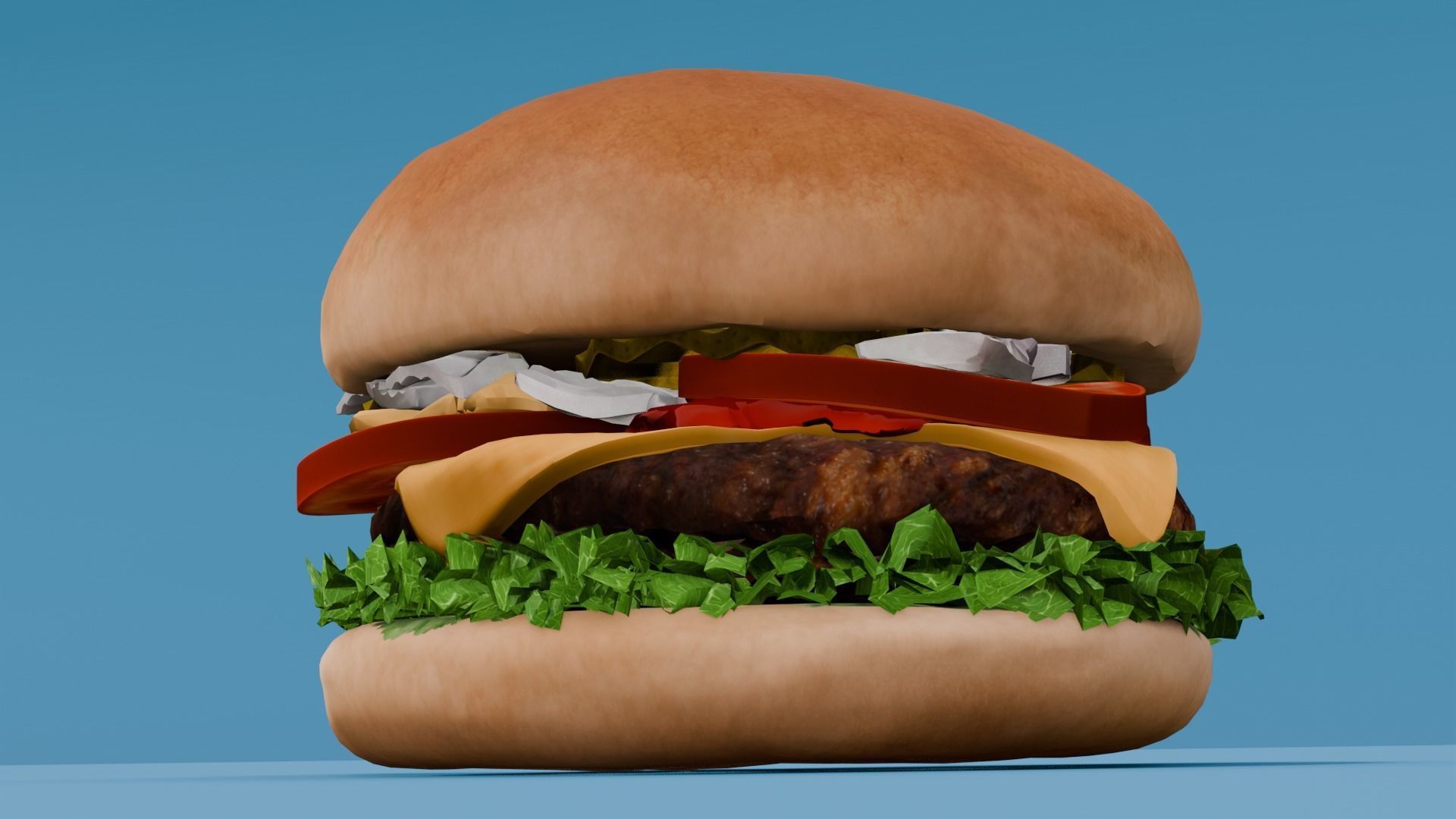 Cheeseburger 3D Model Low-poly 3D model_21