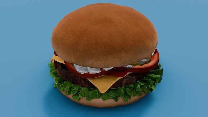 Cheeseburger 3D Model Low-poly 3D model 7