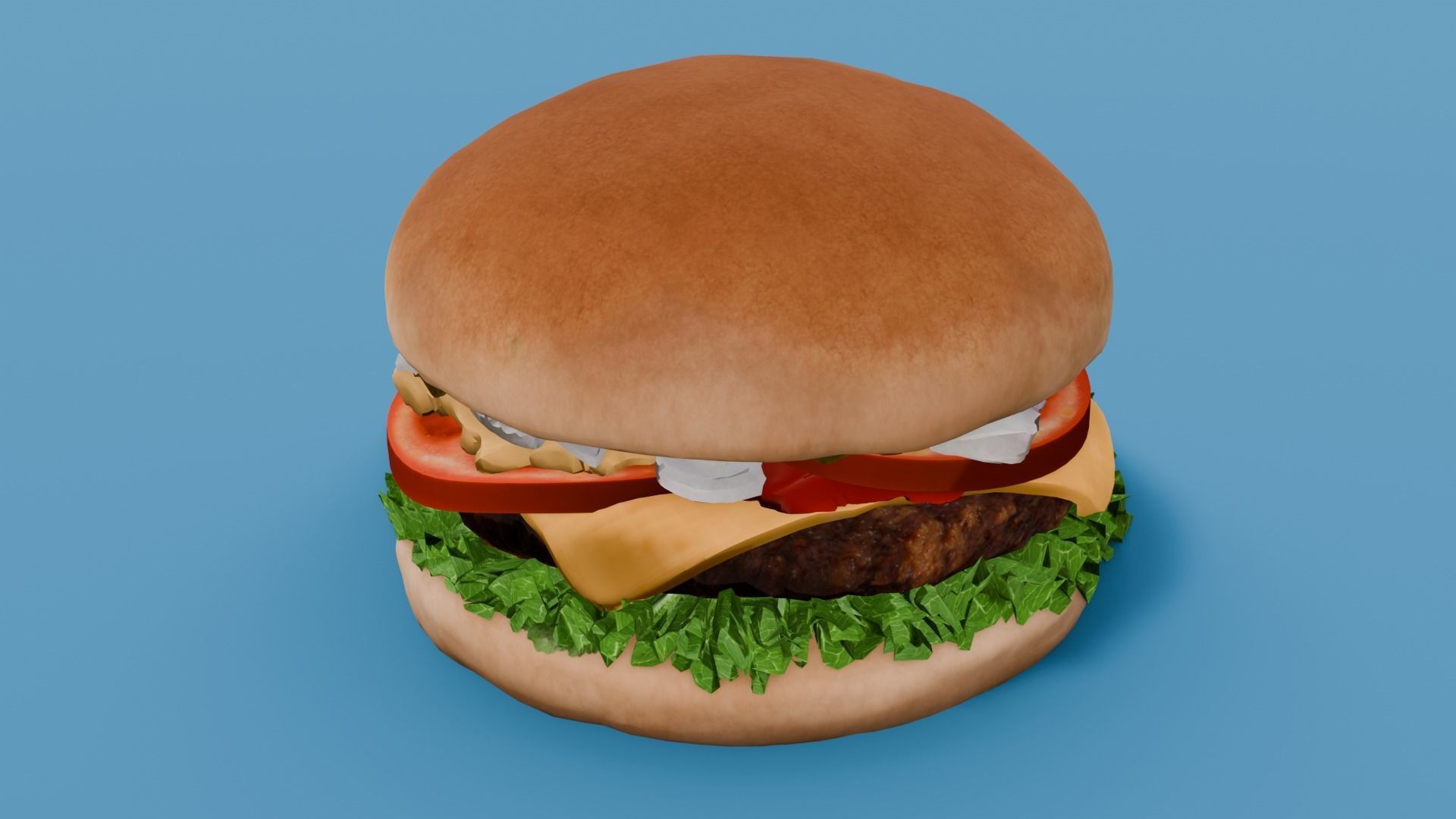 Cheeseburger 3D Model Low-poly 3D model_12