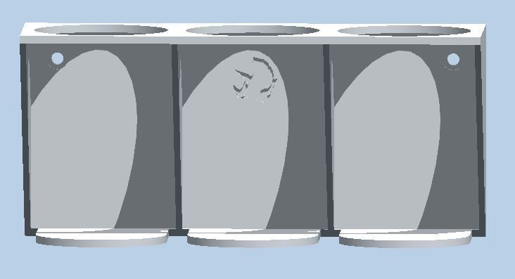 Wall bracket for round Spice Containers 3D print model_1