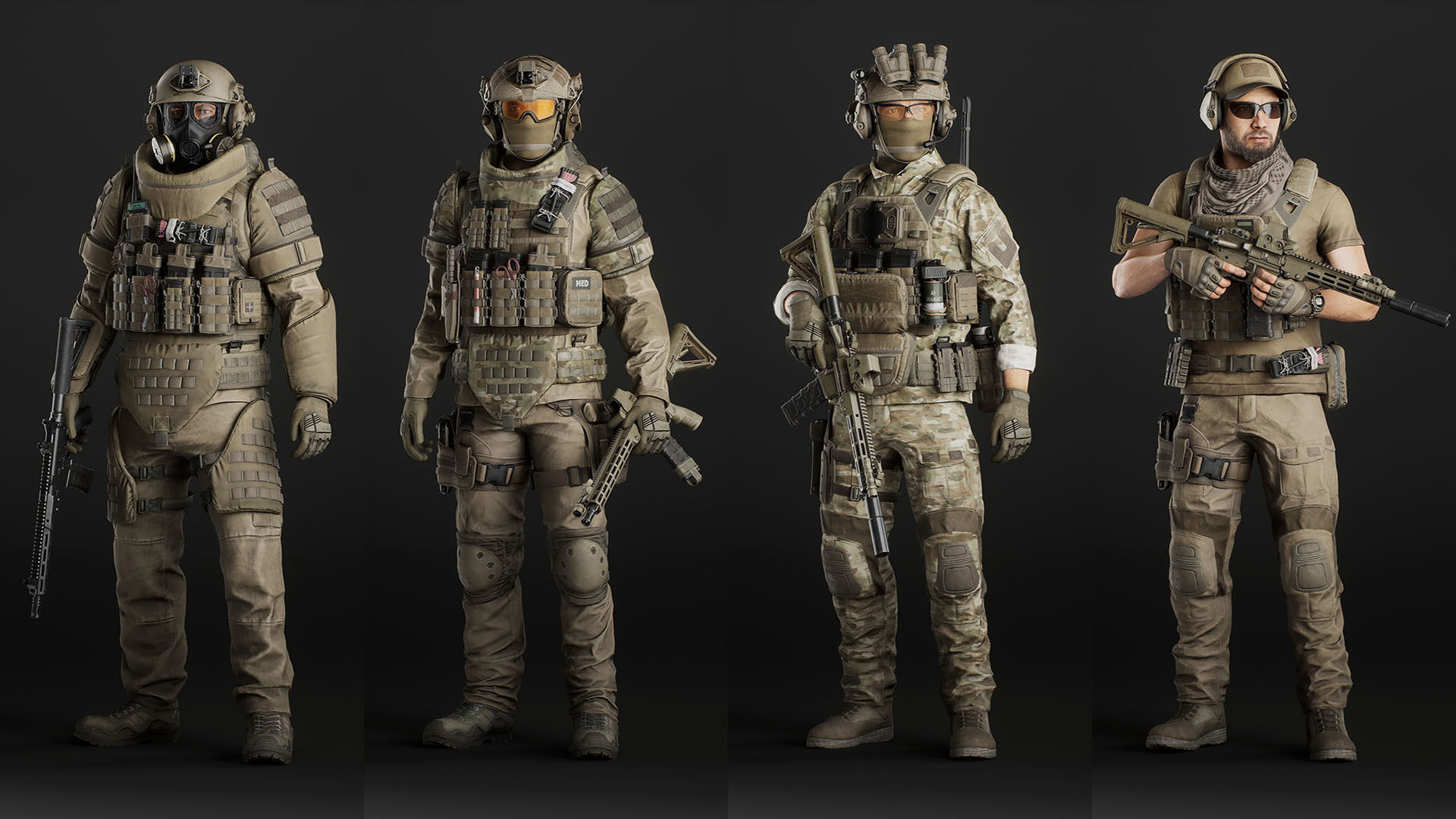 Modular Military Character Low-poly 3D model_7