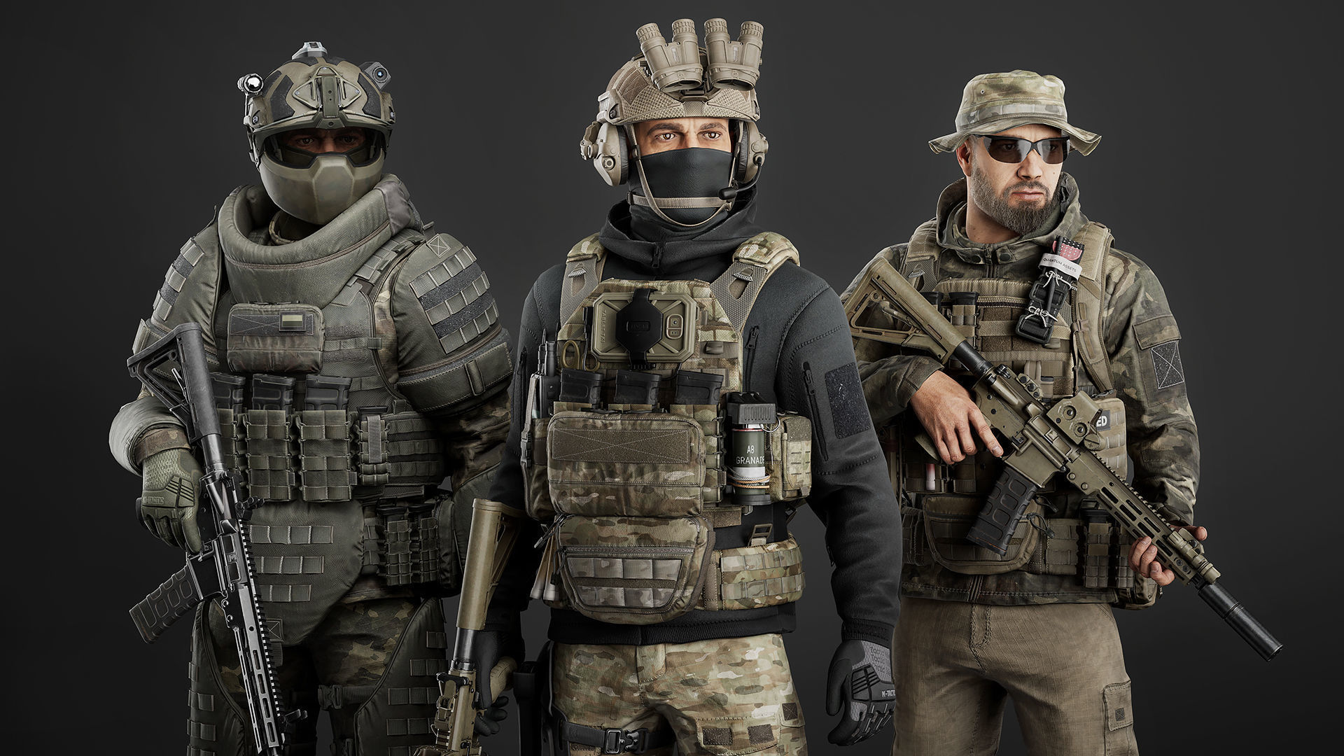 Modular Military Character Low-poly 3D model_0