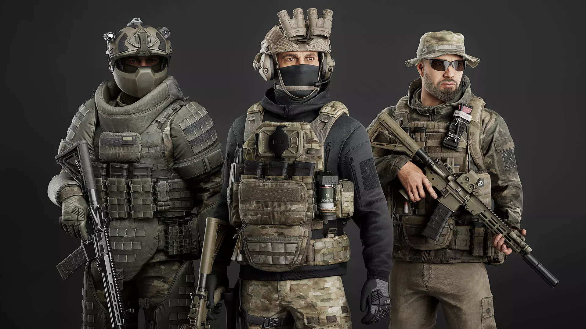 Modular Military Character Low-poly 3D model_0