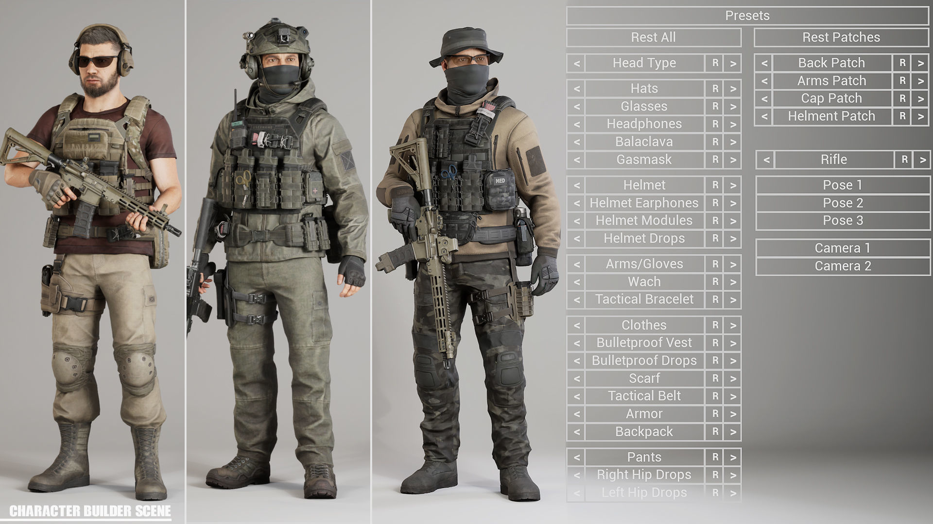 Modular Military Character Low-poly 3D model_18