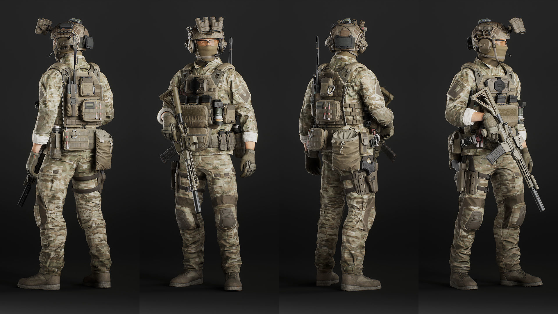 Modular Military Character Low-poly 3D model_13