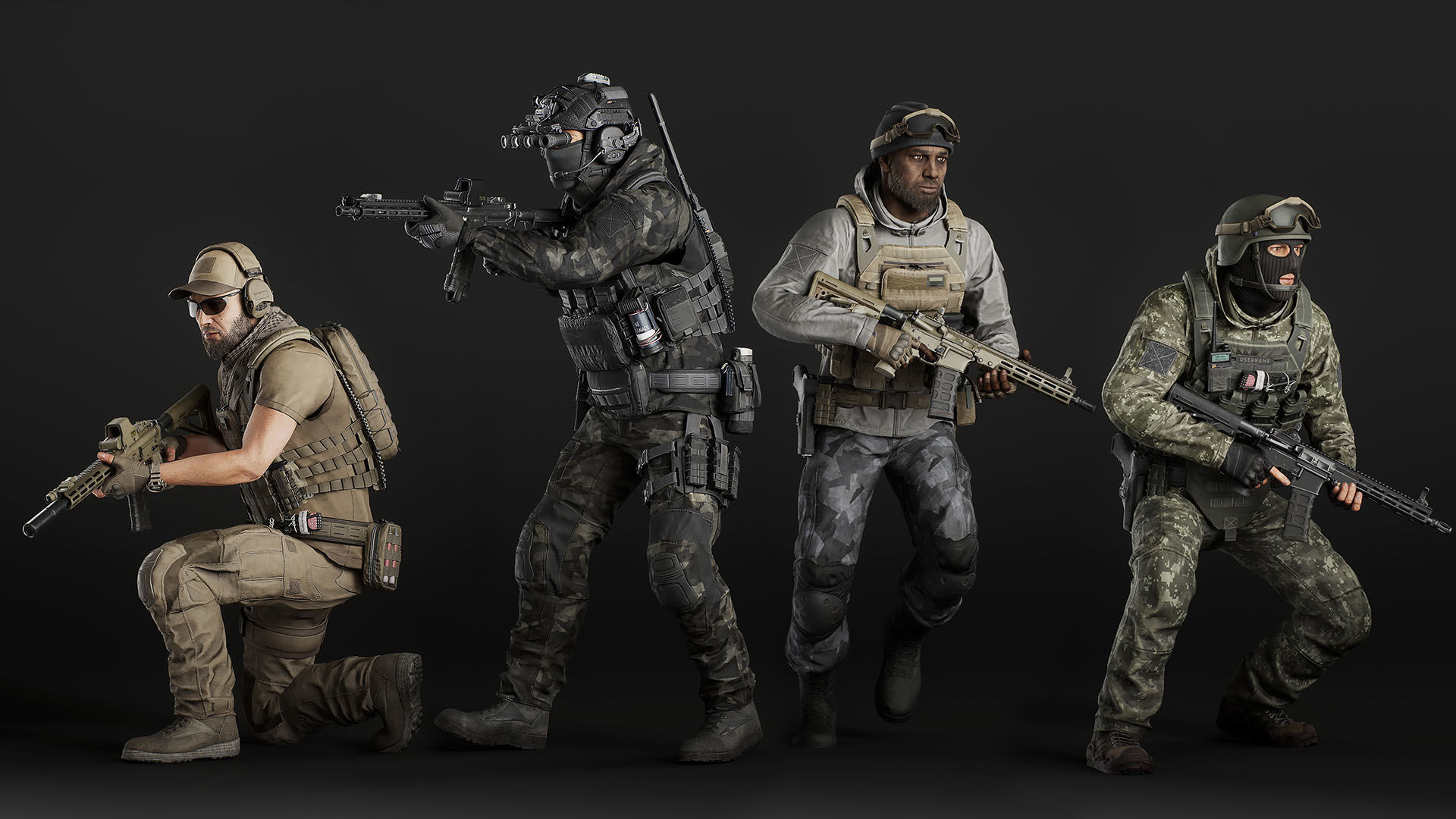 Modular Military Character Low-poly 3D model_6