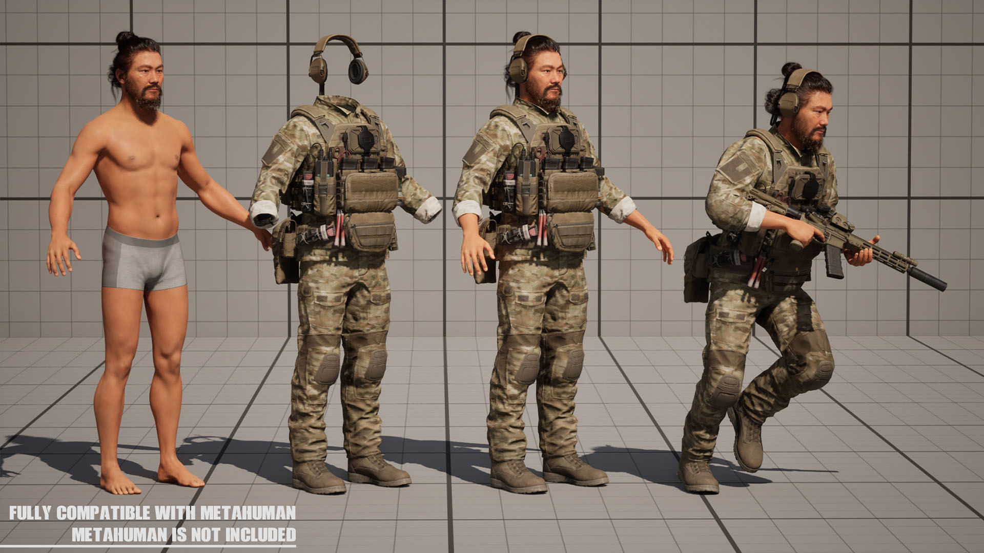 Modular Military Character Low-poly 3D model_15