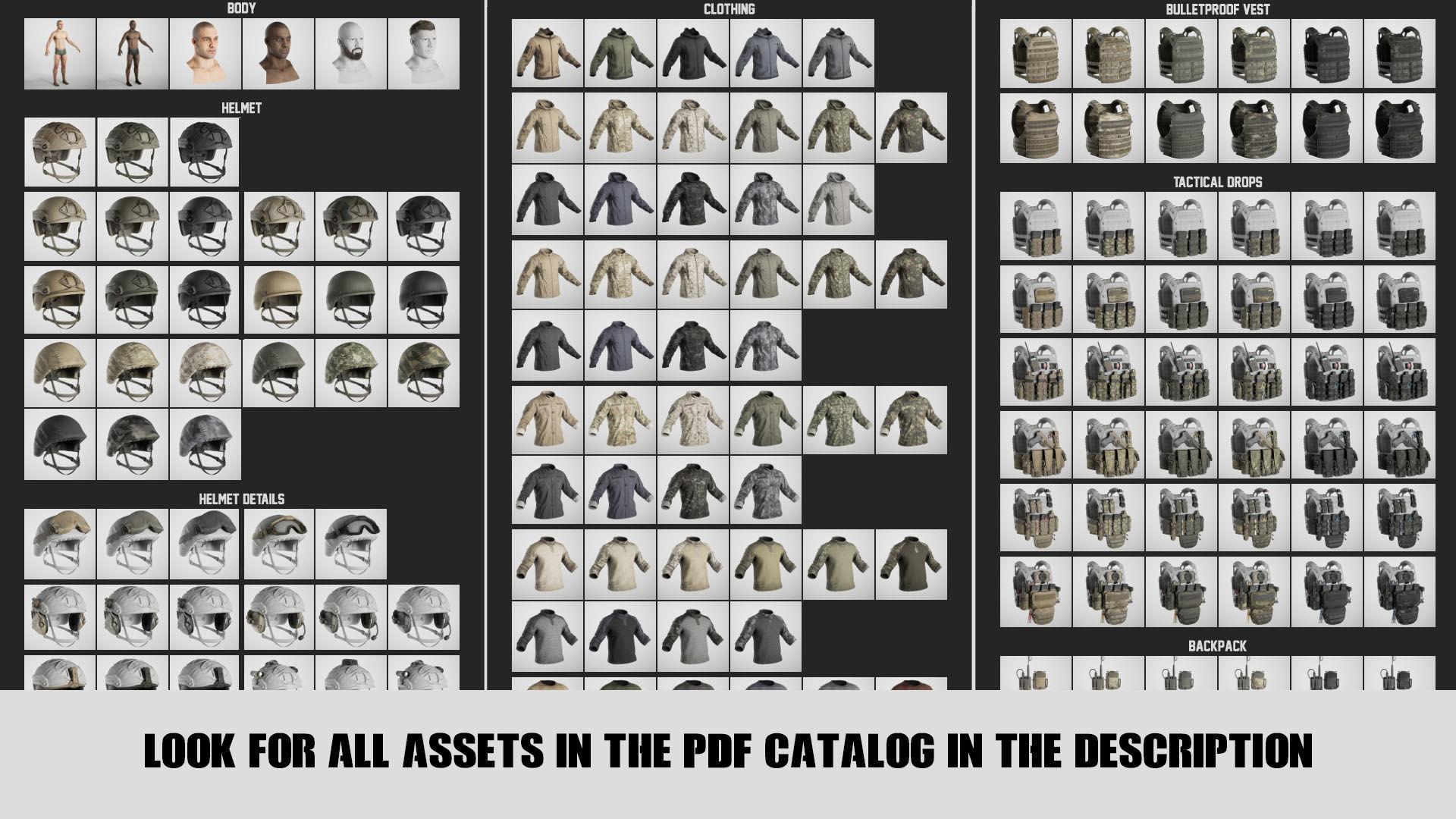 Modular Military Character Low-poly 3D model_17