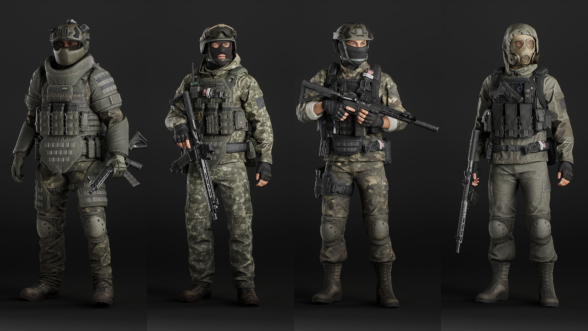 Modular Military Character Low-poly 3D model_8