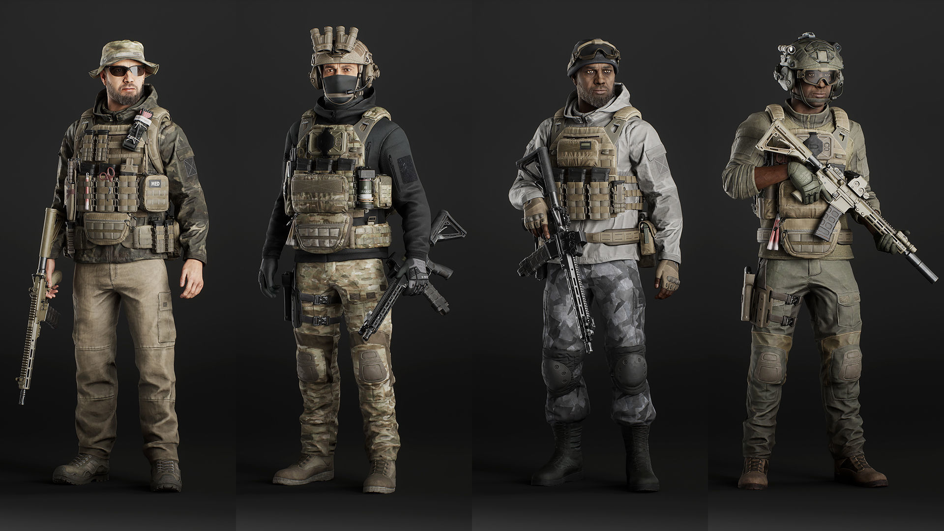 Modular Military Character Low-poly 3D model_11