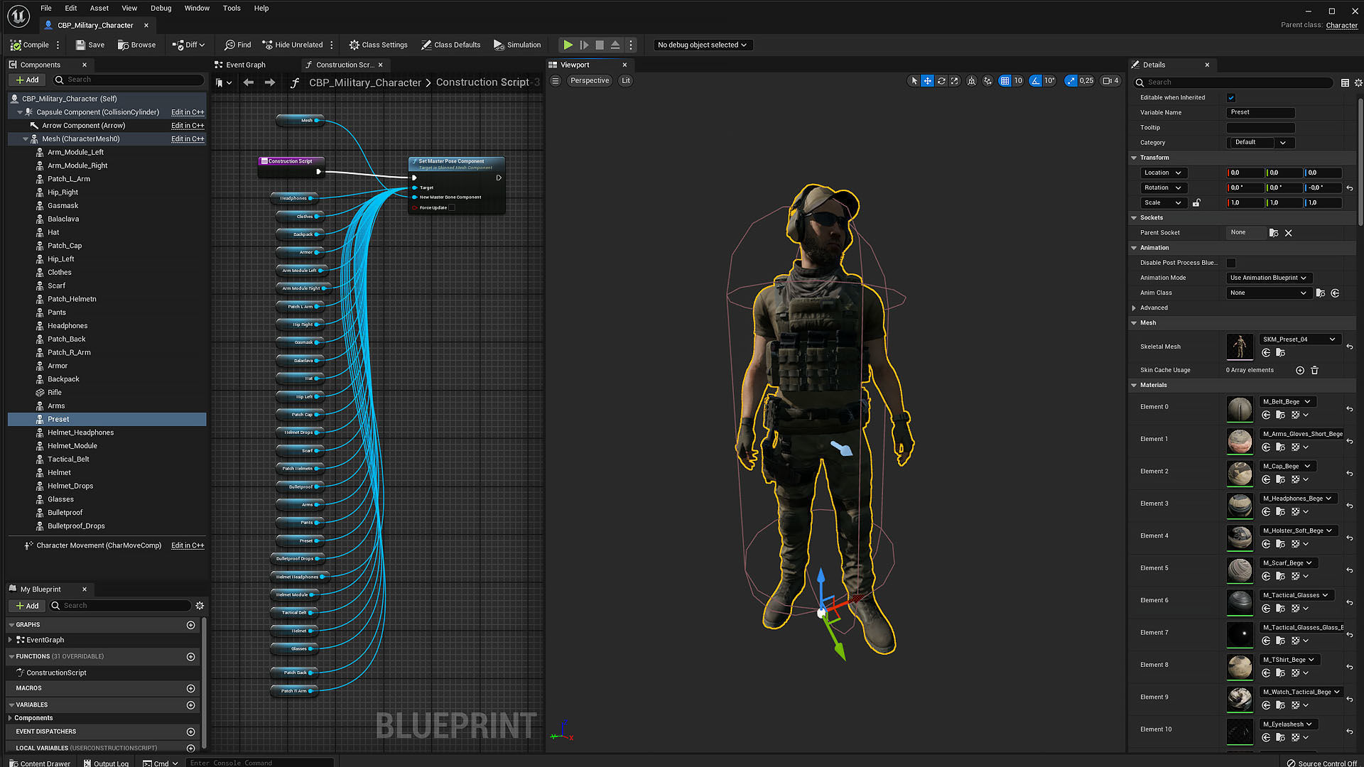 Modular Military Character Low-poly 3D model_22