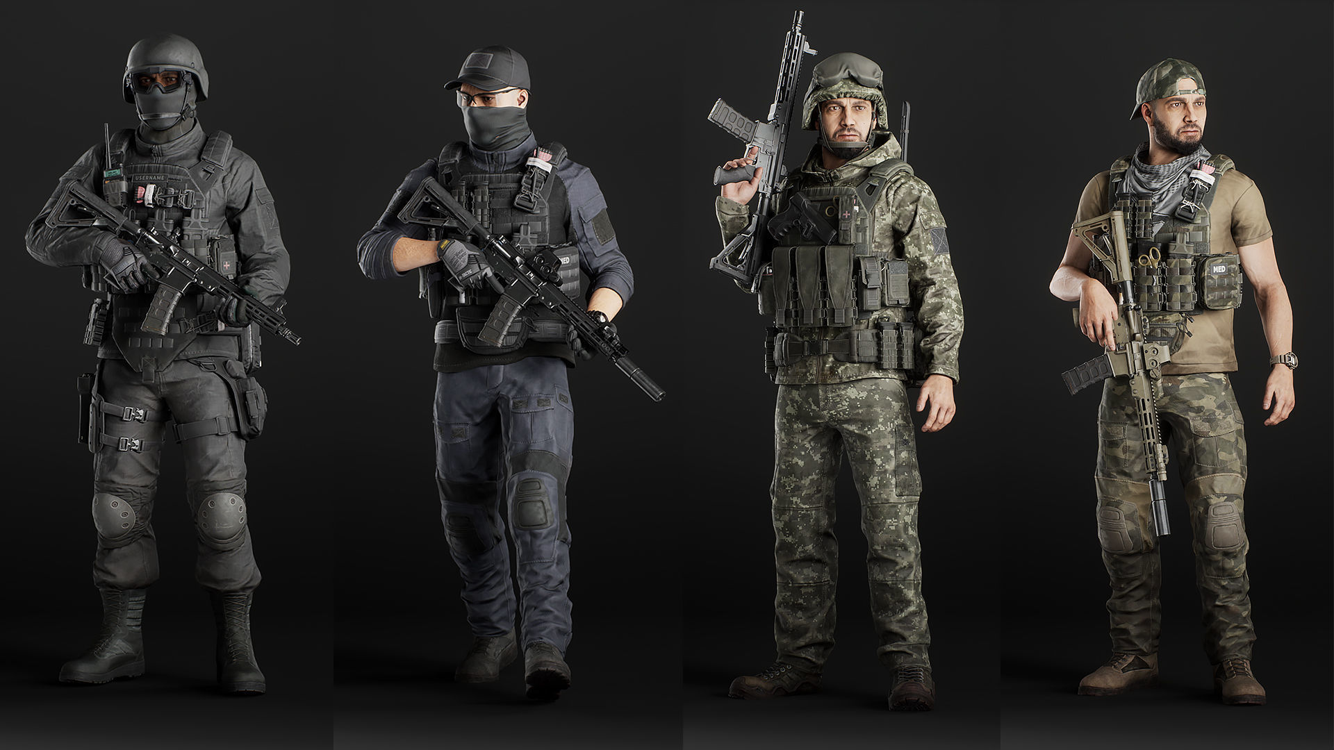 Modular Military Character Low-poly 3D model_12