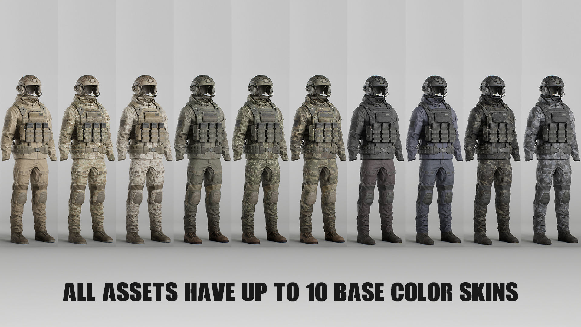 Modular Military Character Low-poly 3D model_16