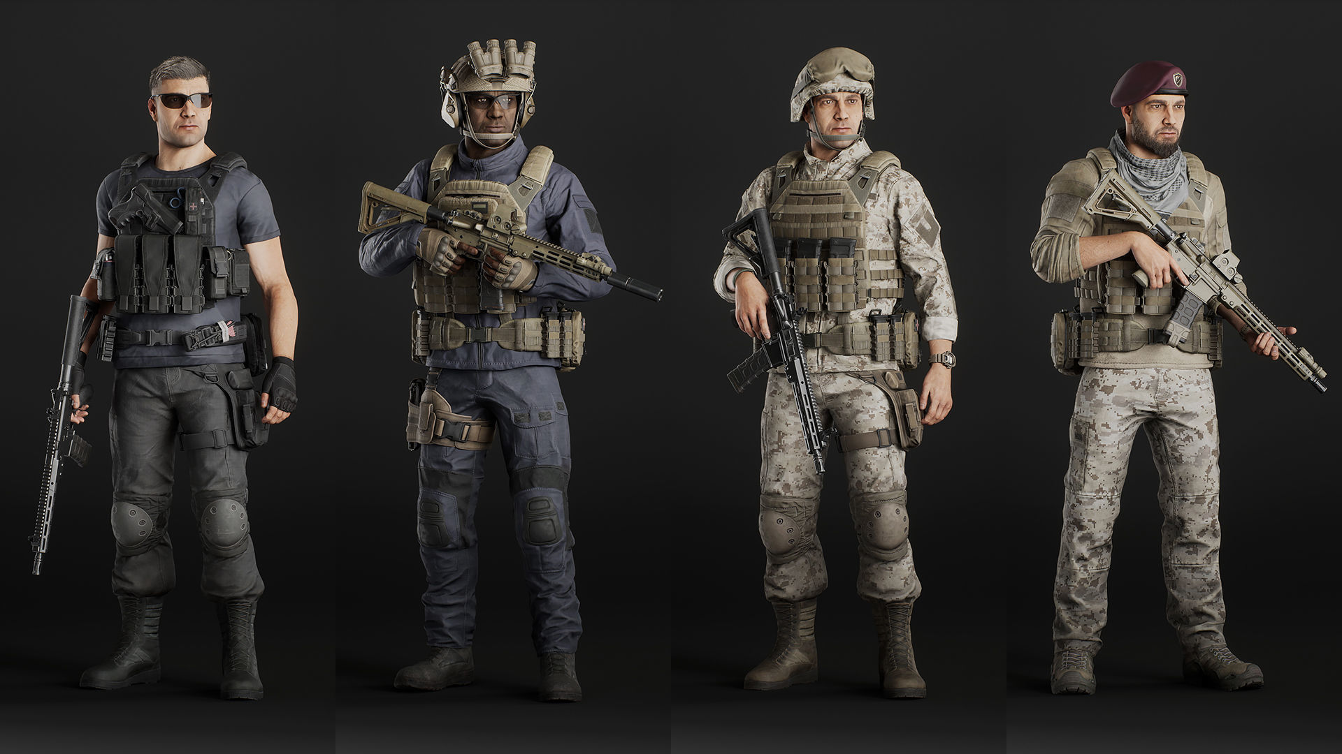 Modular Military Character Low-poly 3D model_10