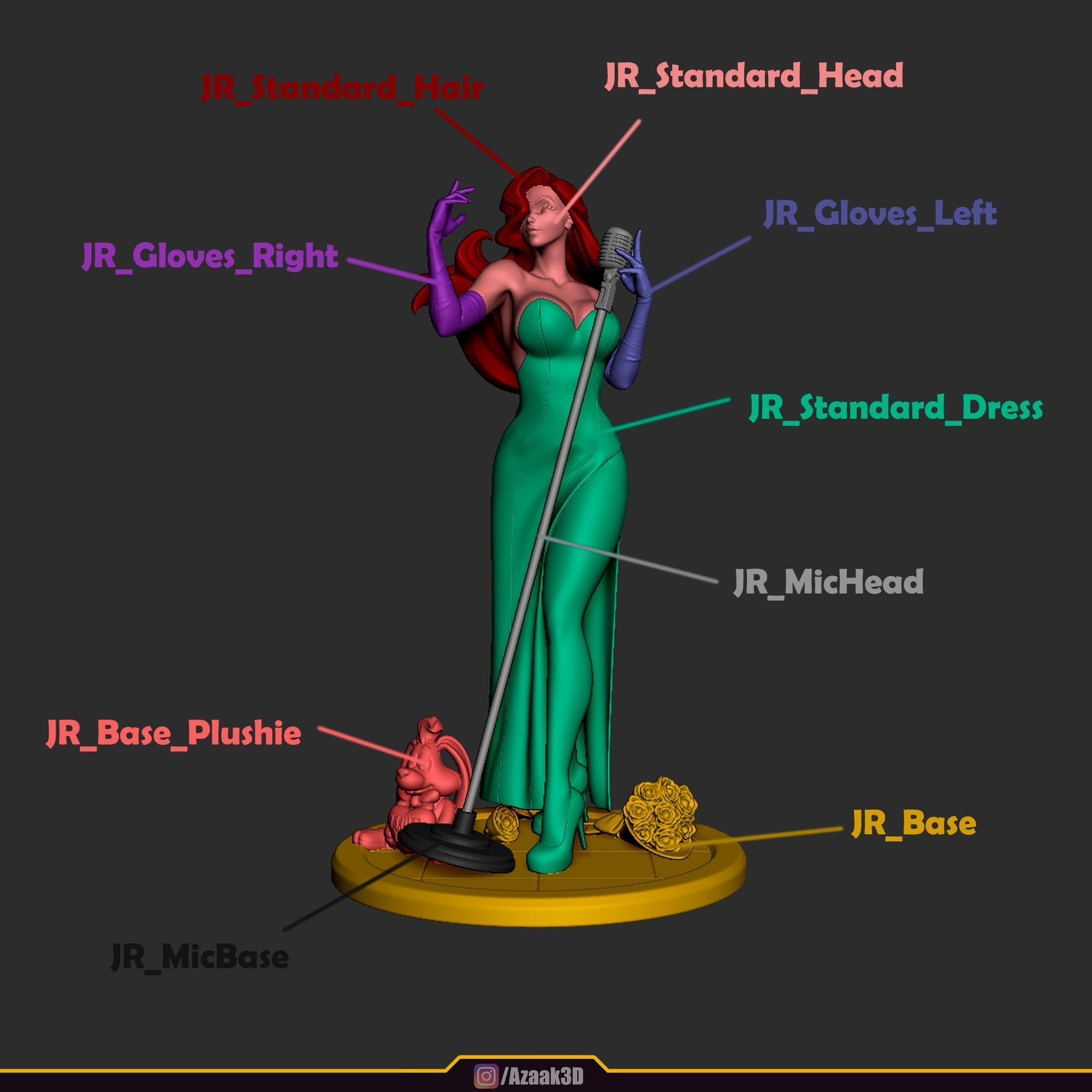 Jessica Rabbit 3D model 3D printable | CGTrader