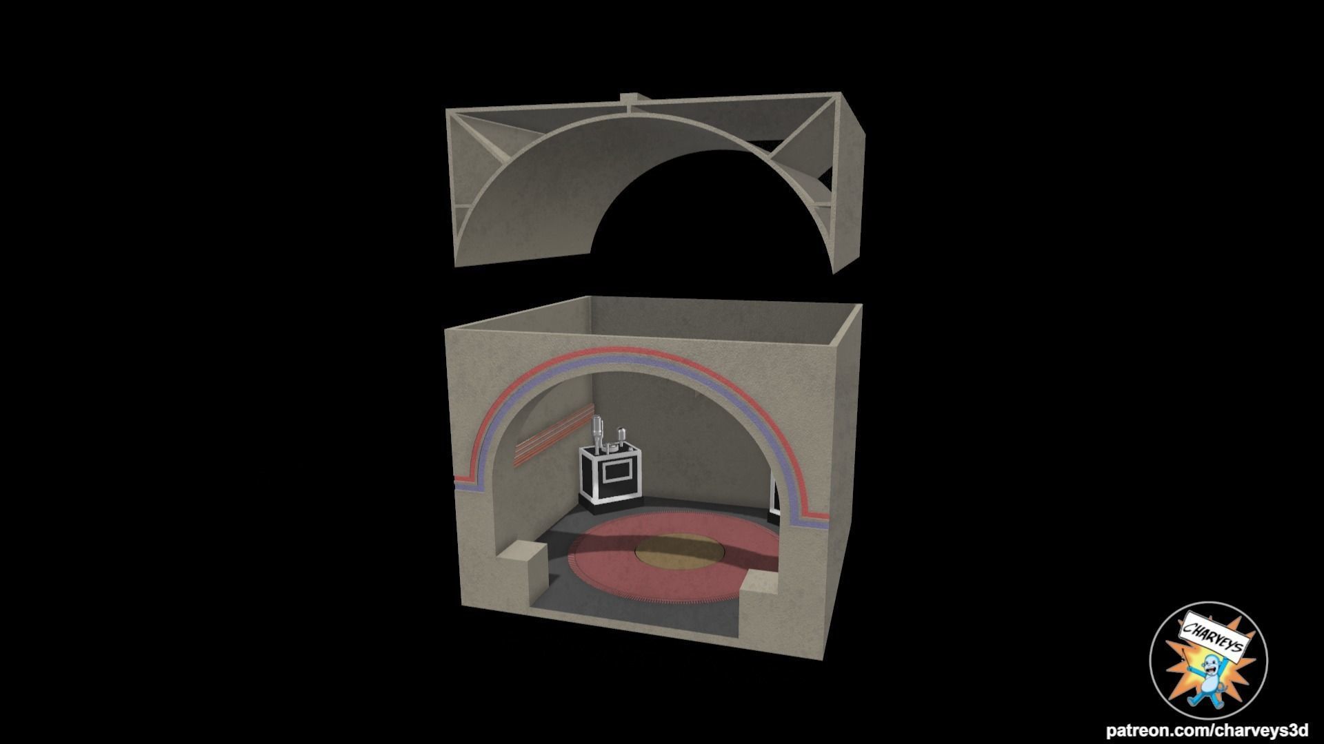 Star Wars Cantina Band Booth Diorama for action figures 3D print model_5