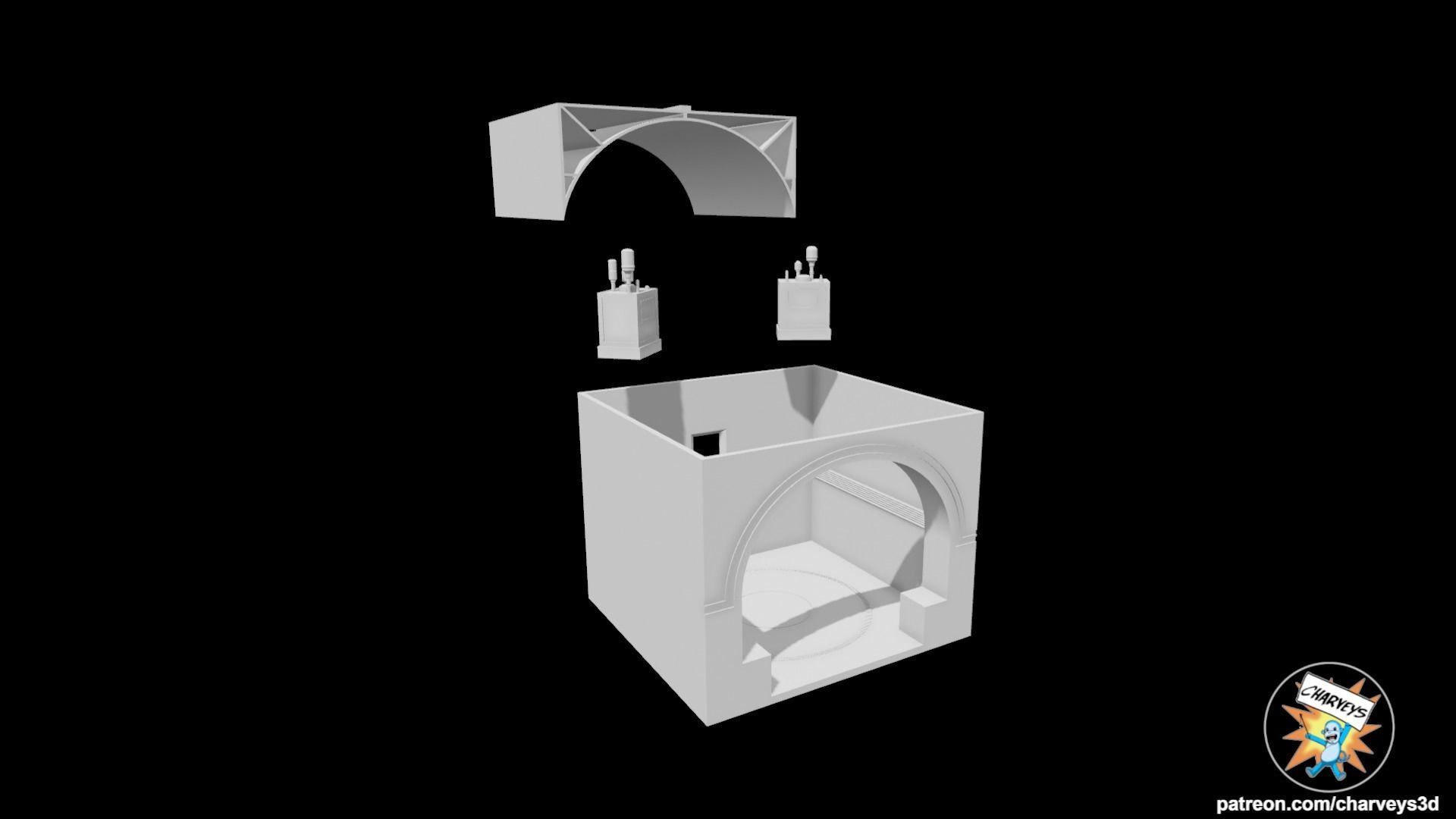 Star Wars Cantina Band Booth Diorama for action figures 3D print model_6