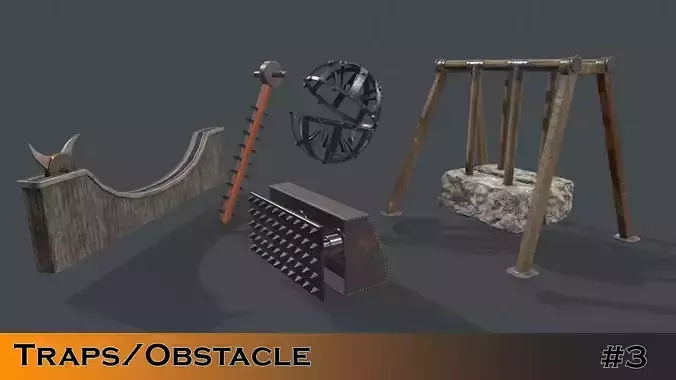 Traps set -3 Asset Game ready Obstacle