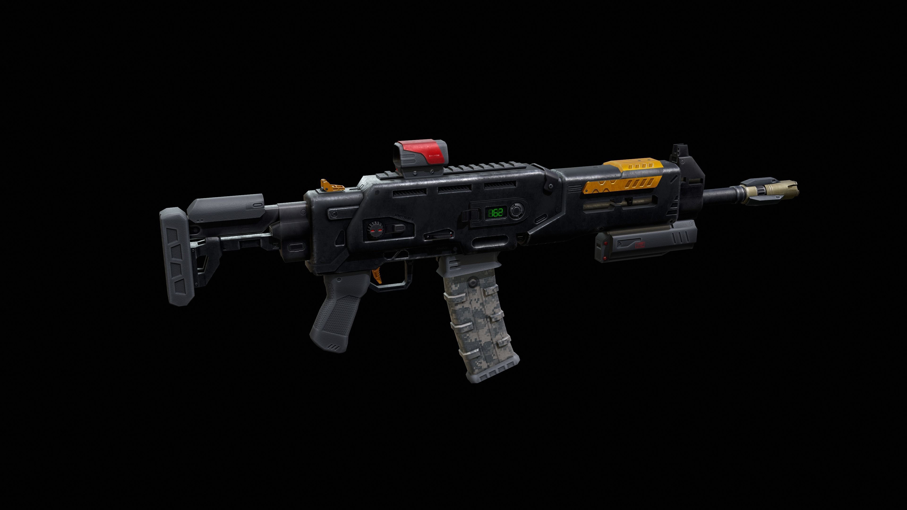 Sci-Fi Rifle - Minotaurus Low-poly 3D model_16