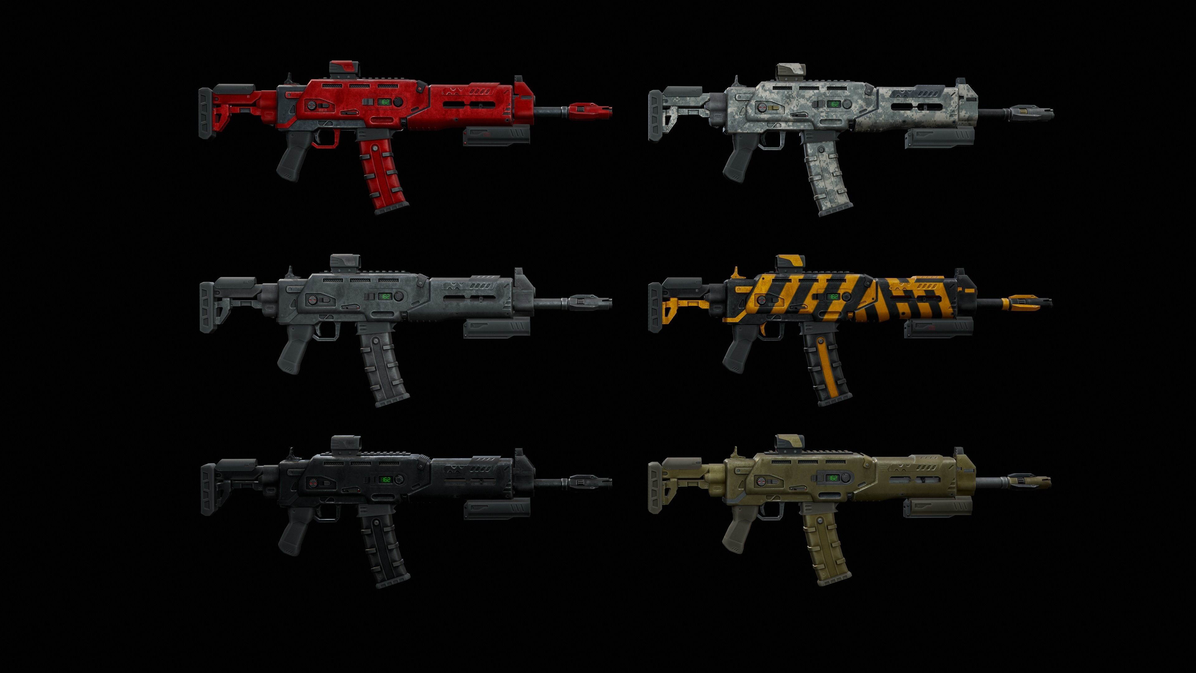 Sci-Fi Rifle - Minotaurus Low-poly 3D model_7