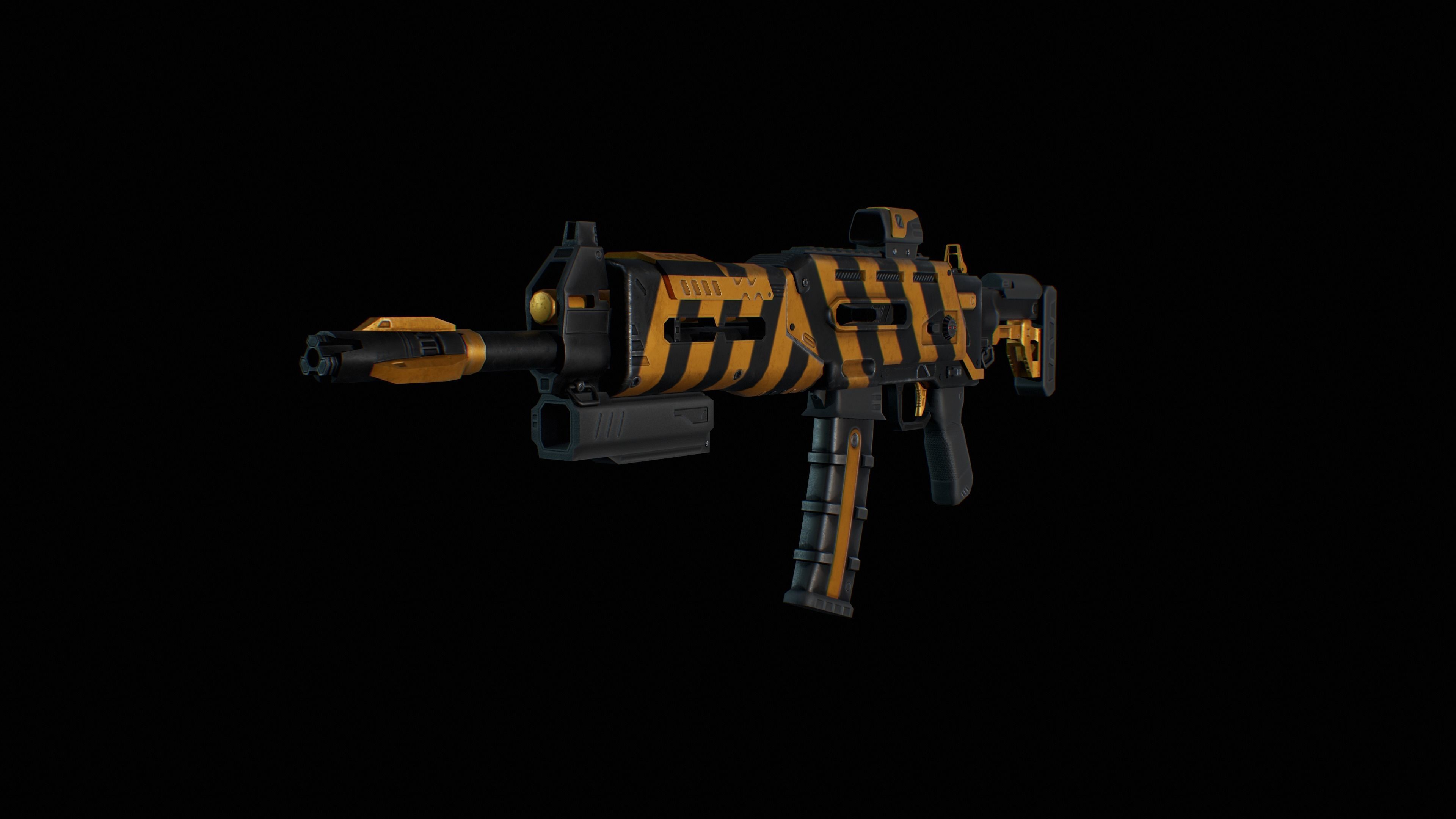 Sci-Fi Rifle - Minotaurus Low-poly 3D model_22