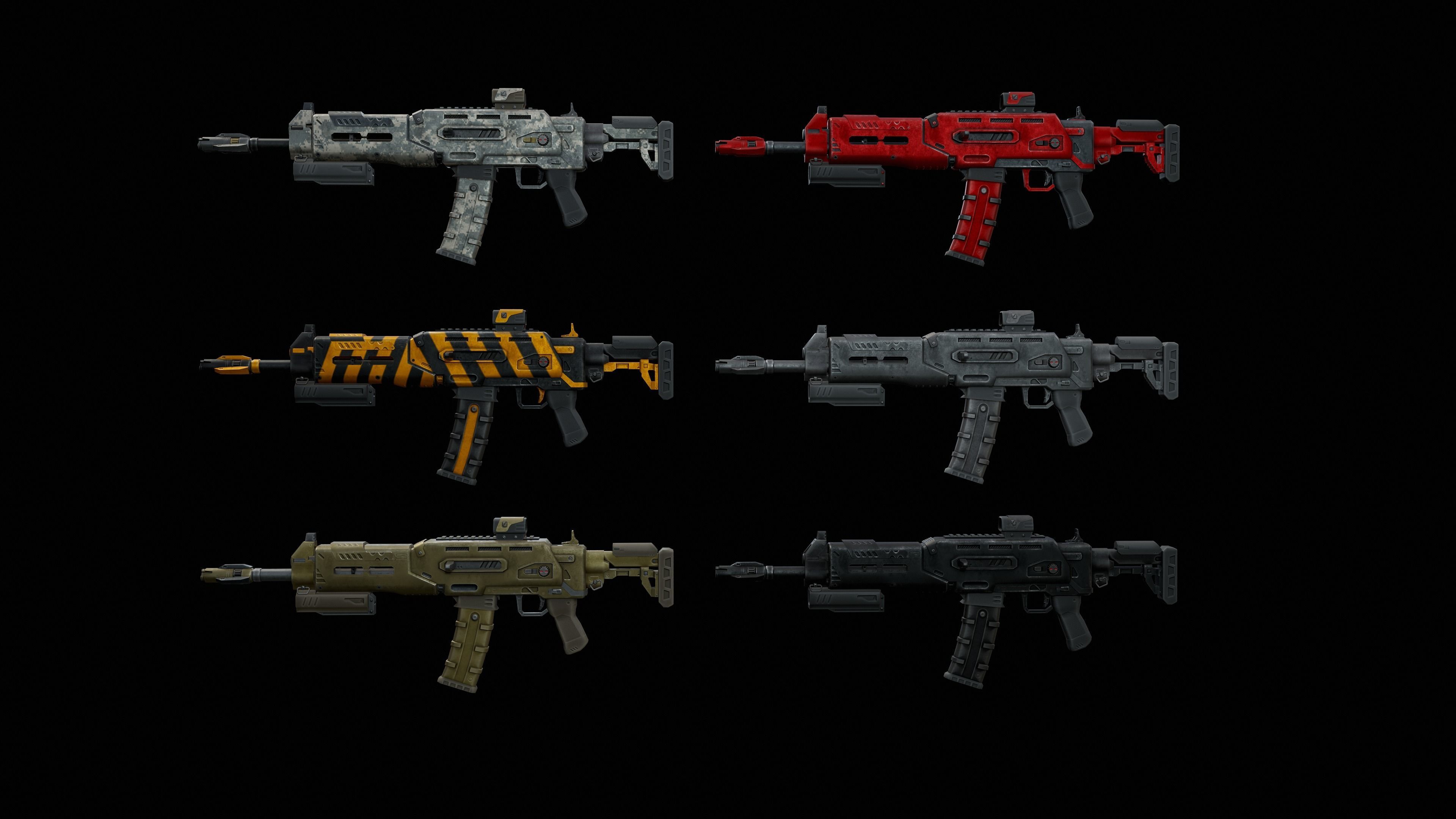 Sci-Fi Rifle - Minotaurus Low-poly 3D model_6