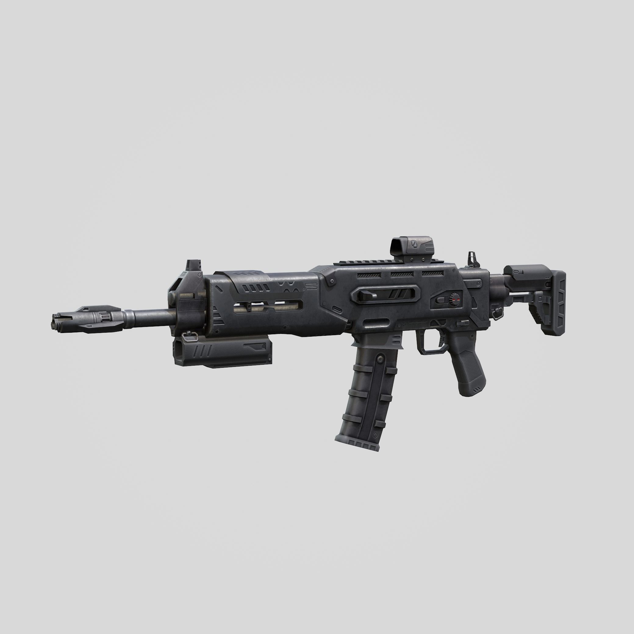 Sci-Fi Rifle - Minotaurus Low-poly 3D model_23