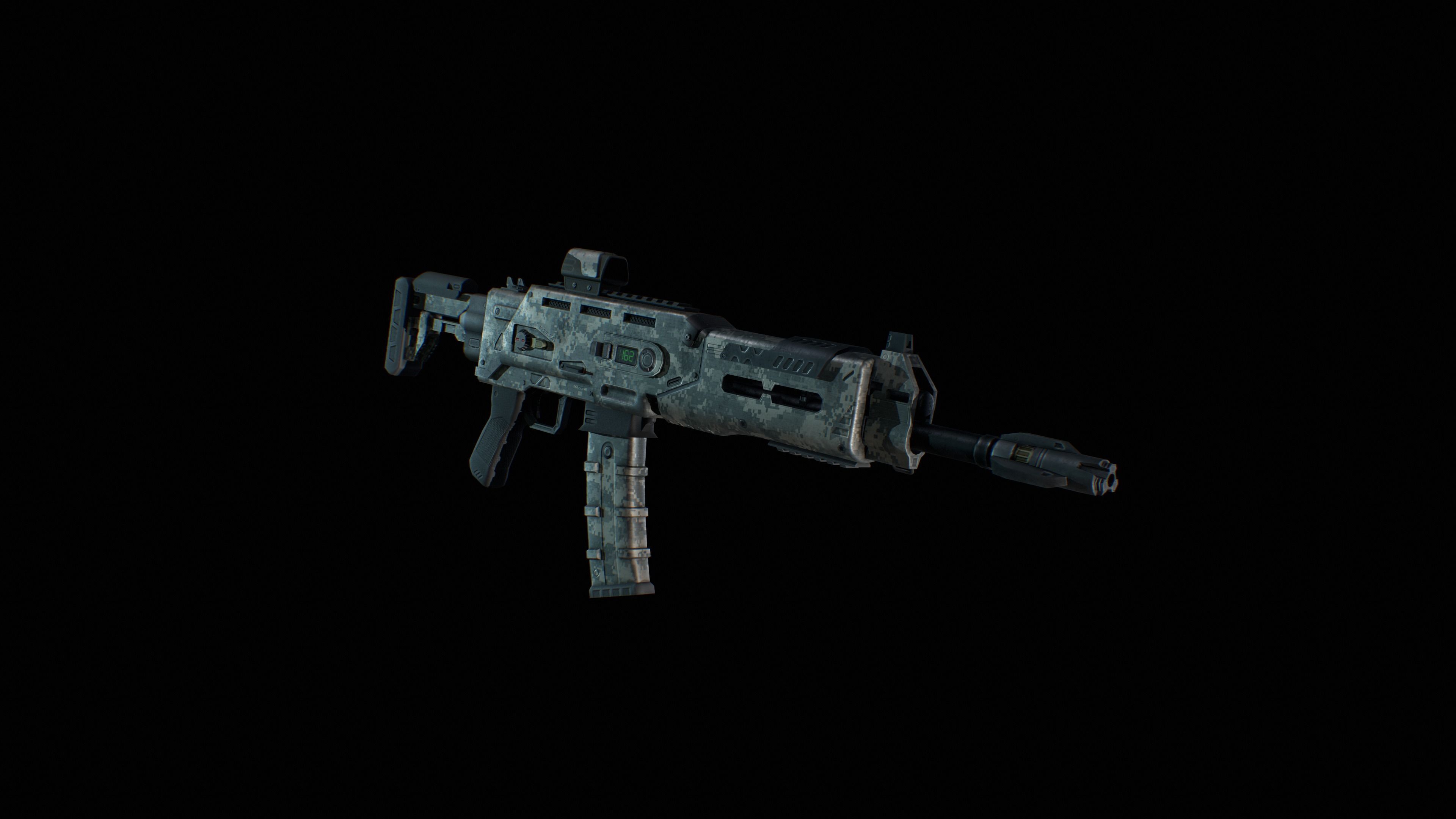 Sci-Fi Rifle - Minotaurus Low-poly 3D model_21