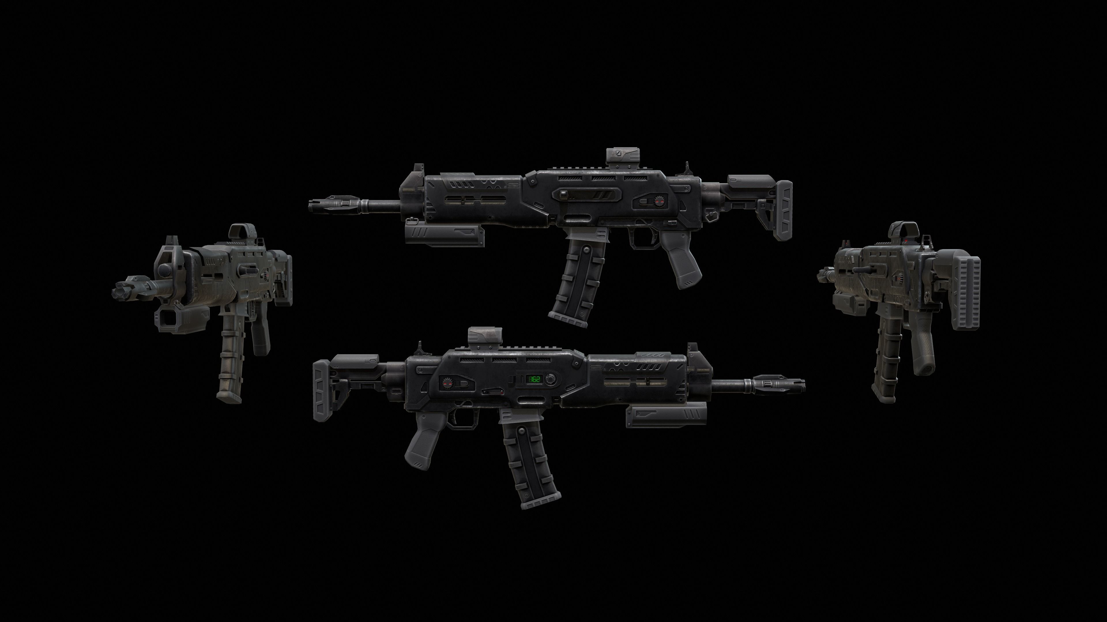 Sci-Fi Rifle - Minotaurus Low-poly 3D model_4