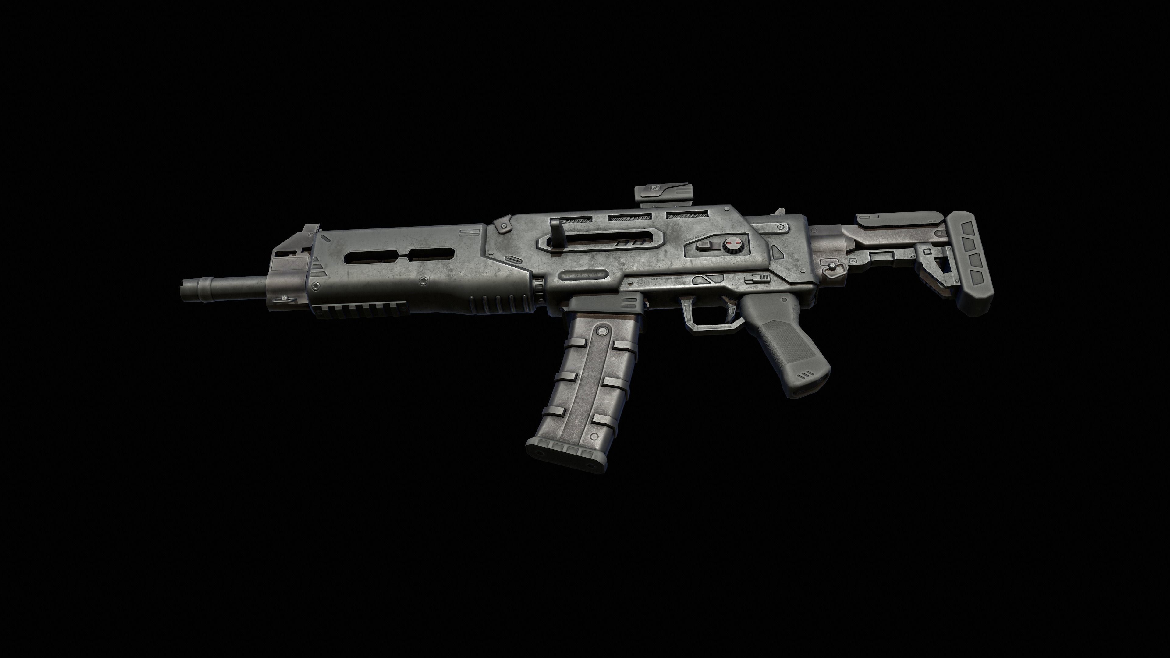 Sci-Fi Rifle - Minotaurus Low-poly 3D model_14