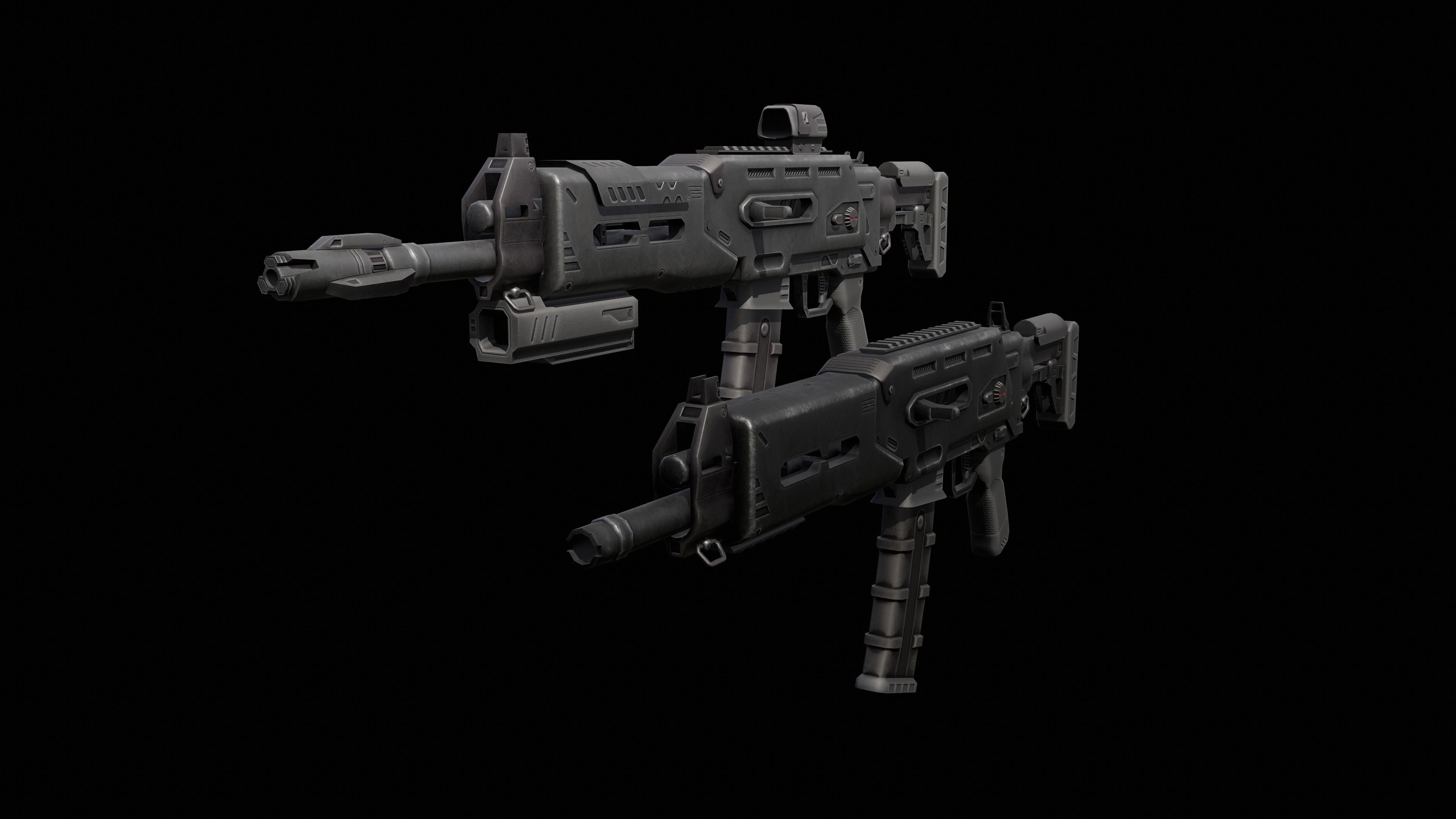 Sci-Fi Rifle - Minotaurus Low-poly 3D model_18