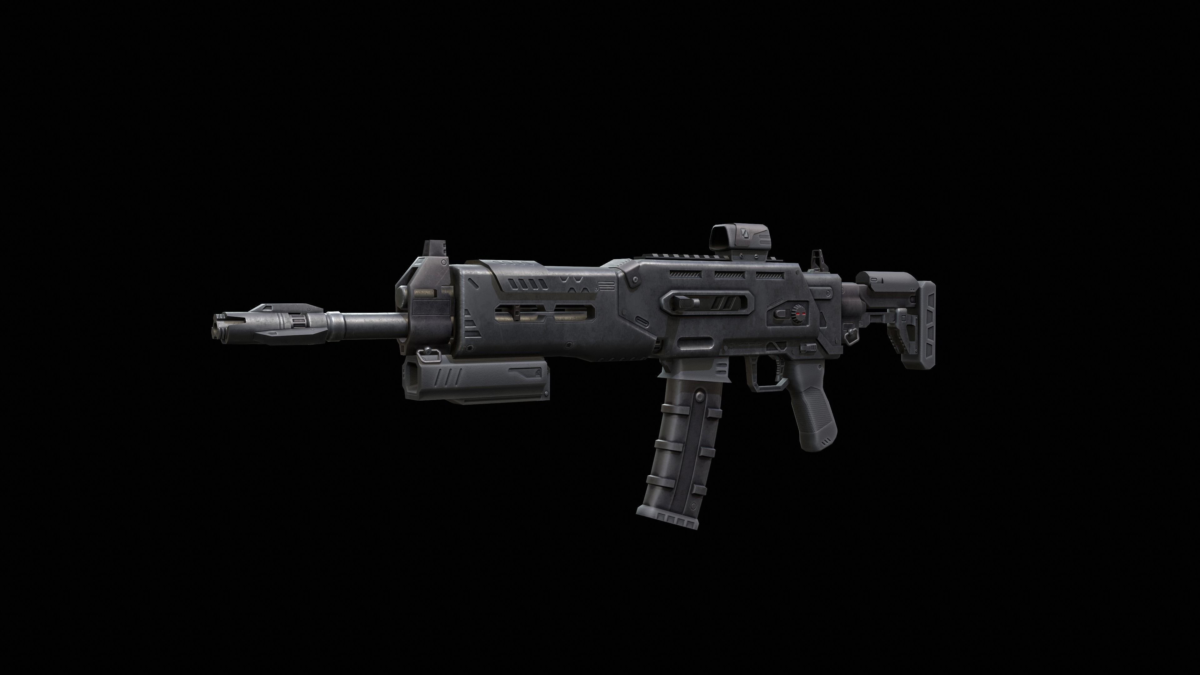 Sci-Fi Rifle - Minotaurus Low-poly 3D model_10