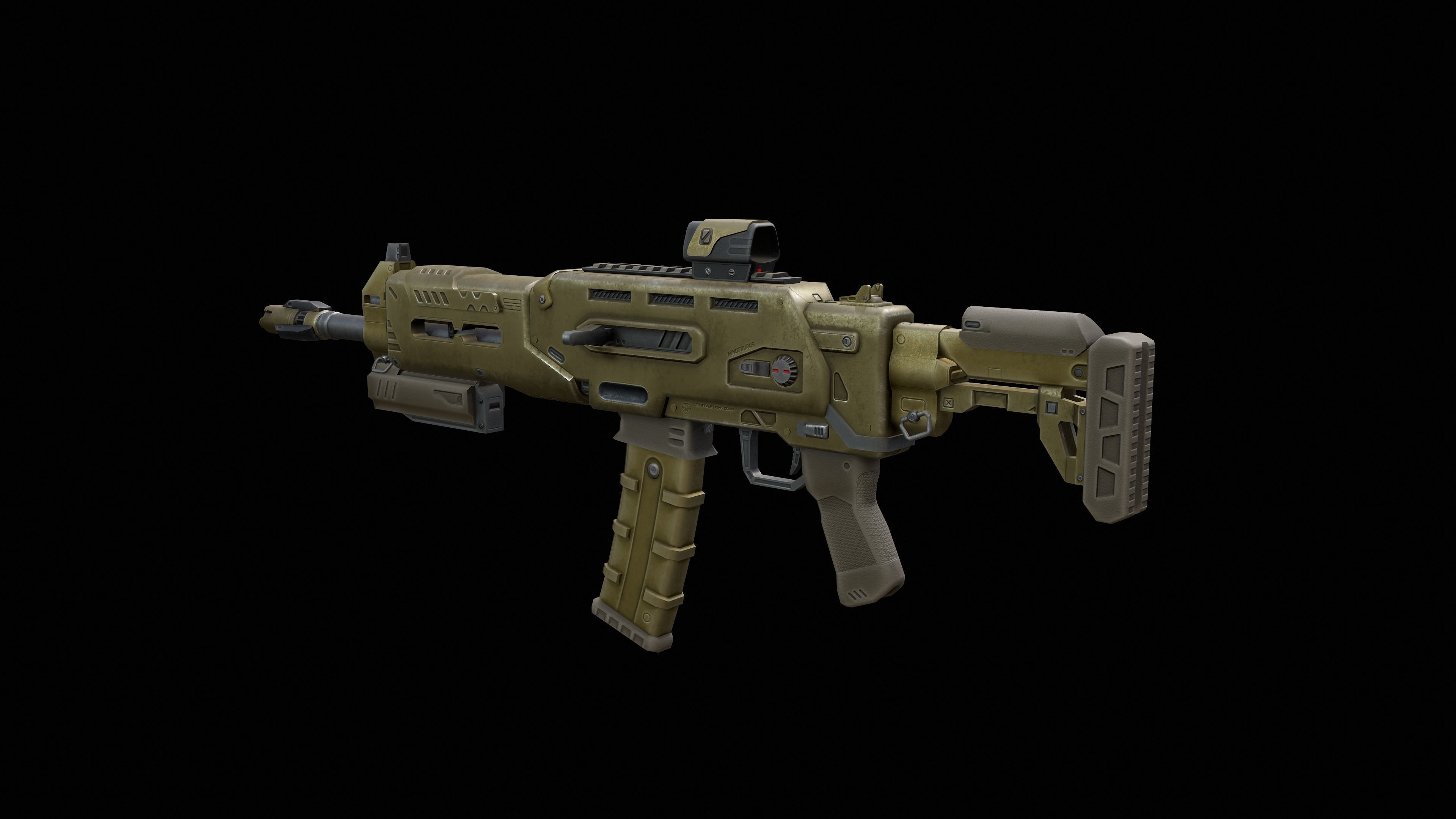 Sci-Fi Rifle - Minotaurus Low-poly 3D model_12