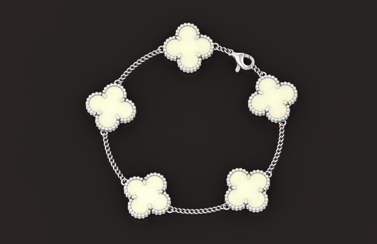 five-flower bracelet Van Cleef 1234 3D print model_10