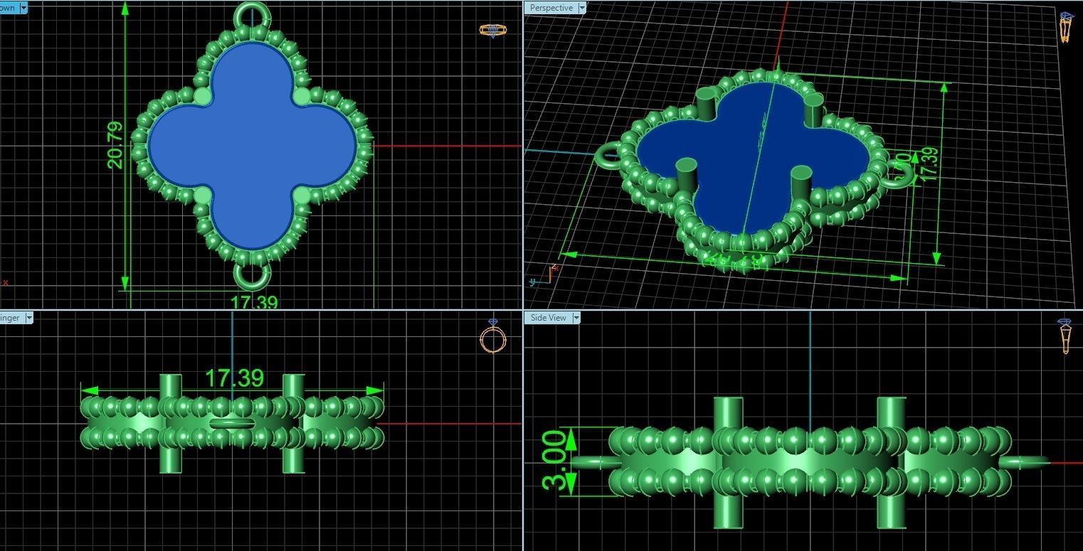 five-flower bracelet Van Cleef 1234 3D print model_3