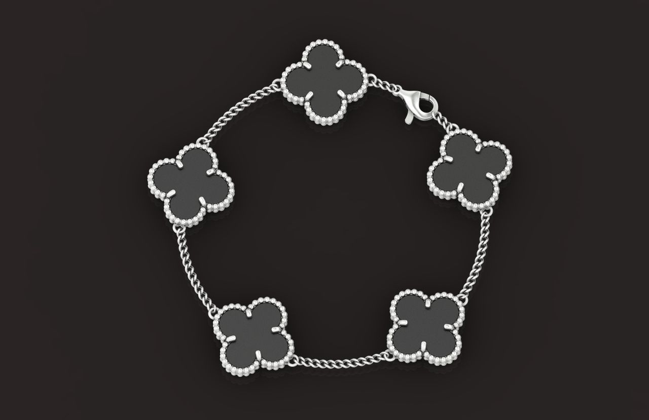 five-flower bracelet Van Cleef 1234 3D print model_11