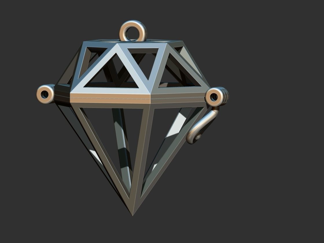 Diamond Box pendant 3D print model_1