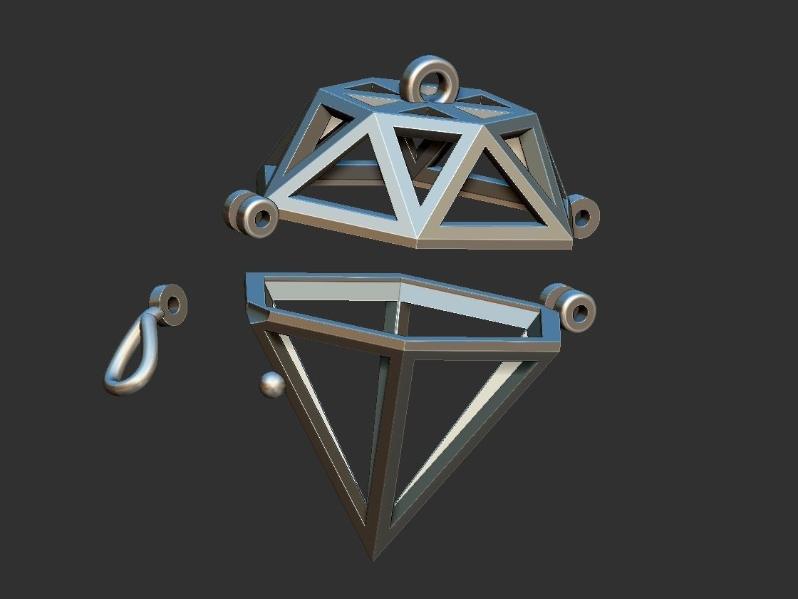 Diamond Box pendant 3D print model_11