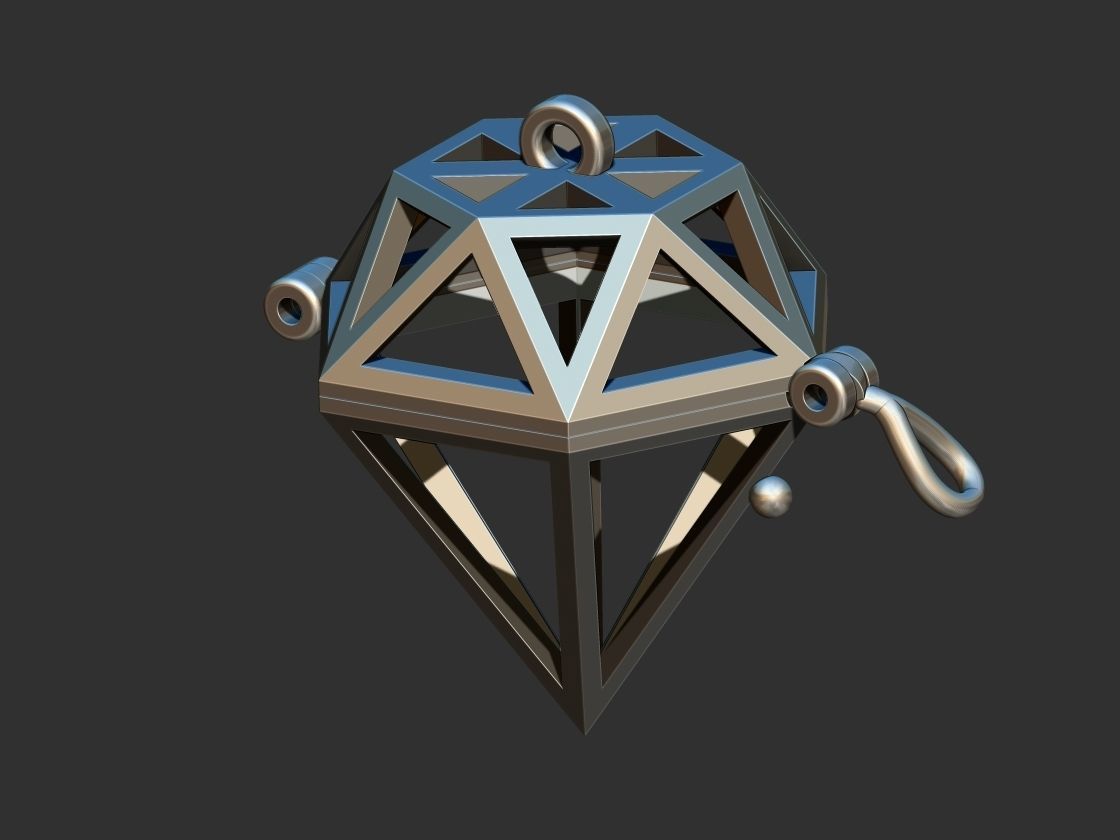 Diamond Box pendant 3D print model_8